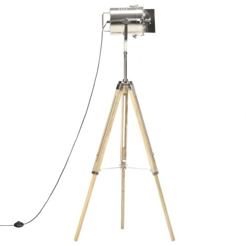 Gulvlampe med trefod i massivt mangotræ - justerbar 103-140 cm