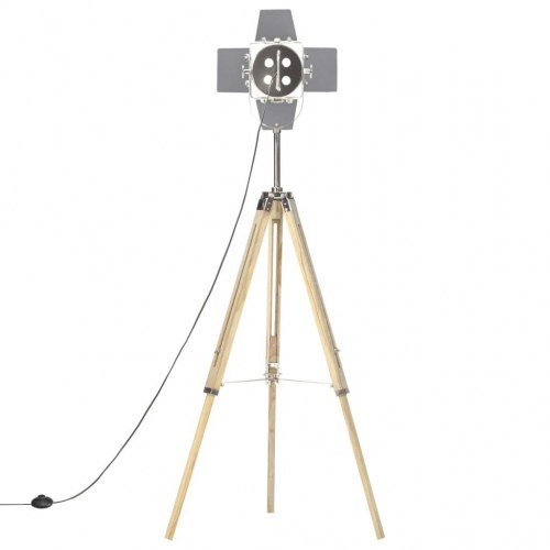 Gulvlampe med trefod i massivt mangotræ - justerbar 103-140 cm