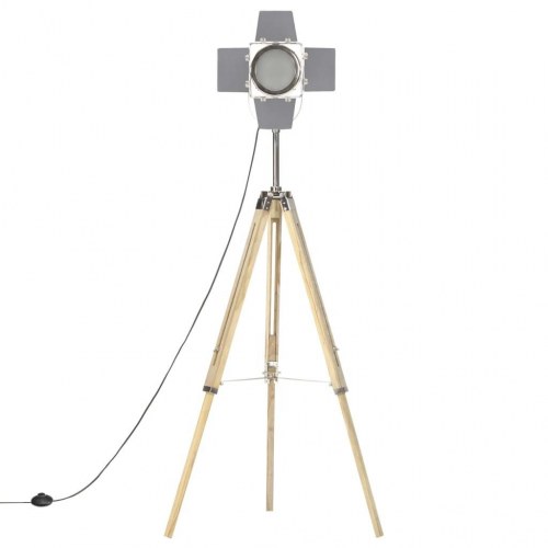 Gulvlampe med trefod i massivt mangotræ - justerbar 103-140 cm