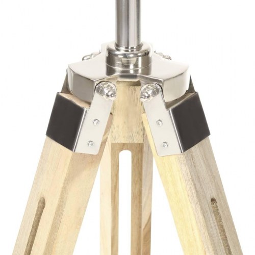 Gulvlampe med trefod i massivt mangotræ - justerbar 103-140 cm
