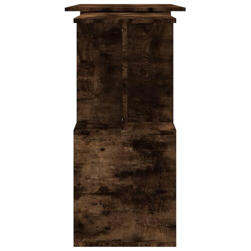 Hjørneskrivebord 200x50x76 cm konstrueret træ røget egetræ