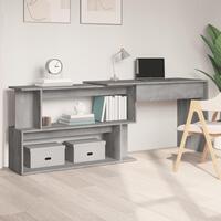 Hjørneskrivebord 200x50x76 cm konstrueret træ grå sonoma-eg