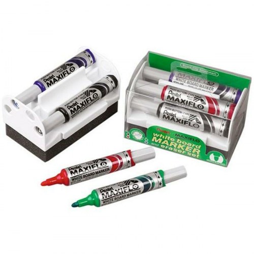 Pentel Maxiflo - sæt med fiberpenne og tavlevisker til whiteboard