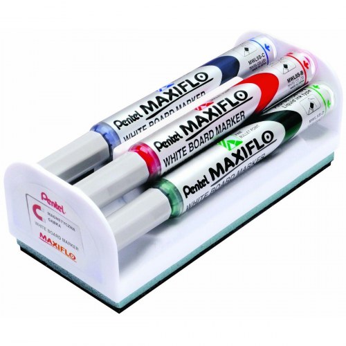 Pentel Maxiflo - sæt med fiberpenne og tavlevisker til whiteboard