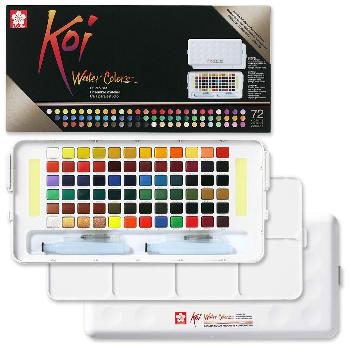 Talens Sakura Koi Water Colors - akvarelsæt, 72 farver billede