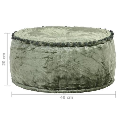Puf 40x20 cm rund velour grøn