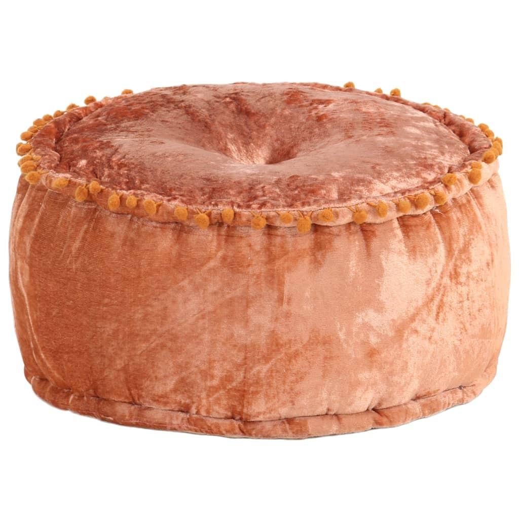 Puf 40x20 cm rund velour rustfarvet