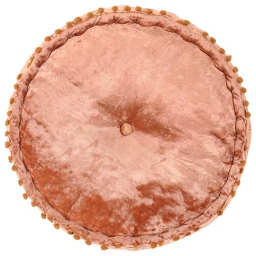 Puf 40x20 cm rund velour rustfarvet