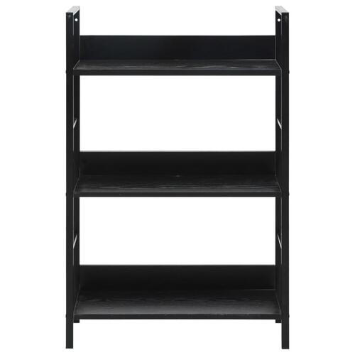 Bogreol 60x27,6x90,5 cm 3 hylder konstrueret træ sort