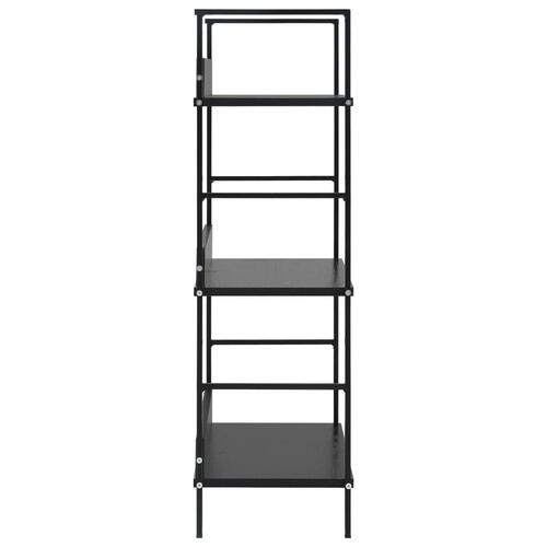 Bogreol 60x27,6x90,5 cm 3 hylder konstrueret træ sort