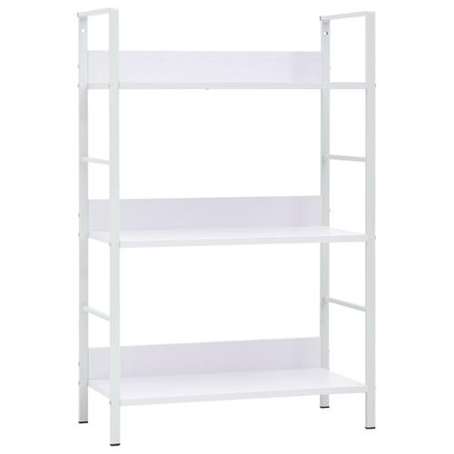 Bogreol med 3 hylder 60x27,6x90,5 cm konstrueret træ hvid