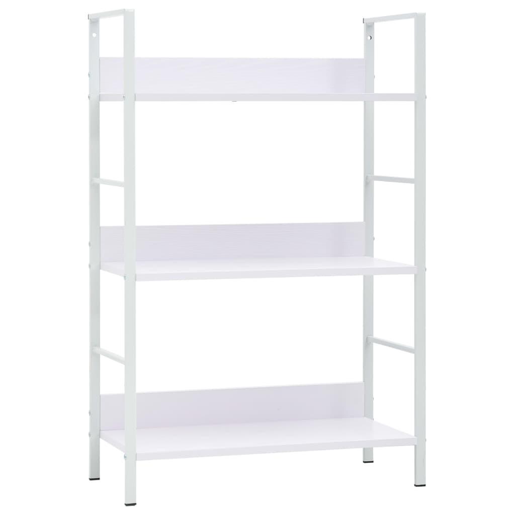 Bogreol med 3 hylder 60x27,6x90,5 cm konstrueret træ hvid