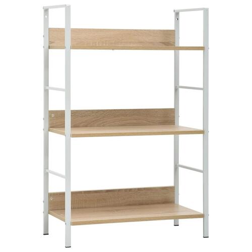 Bogreol 60x27,6x90,5 cm 3 hylder konstrueret træ egetræsfarve