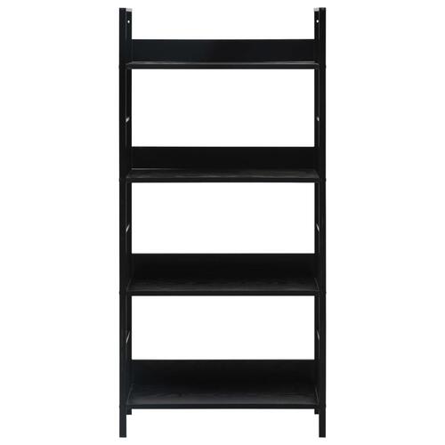 Bogreol med 4 hylder 60x27,6x124,5 cm konstrueret træ sort