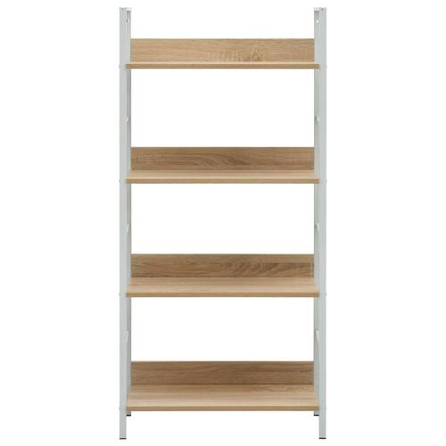 Bogreol 60x27,6x124,5 cm 4 hylder konstrueret træ egetræsfarve