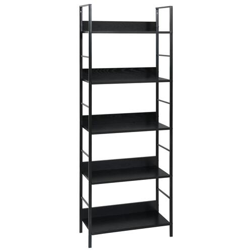 Bogreol med 5 hylder 60x27,6x158,5 cm konstrueret træ sort