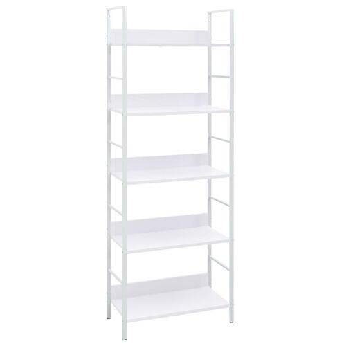 Bogreol med 5 hylder 60x27,6x158,5 cm konstrueret træ hvid