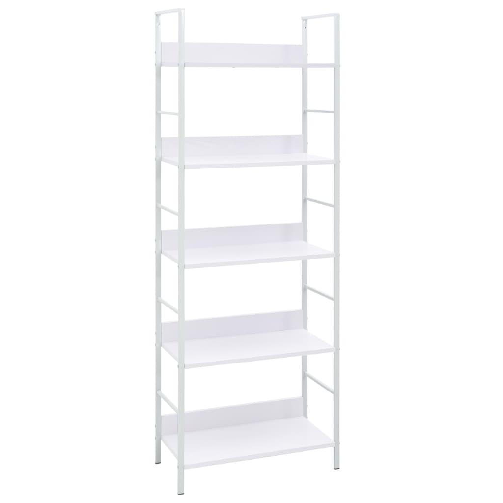 Bogreol med 5 hylder 60x27,6x158,5 cm konstrueret træ hvid