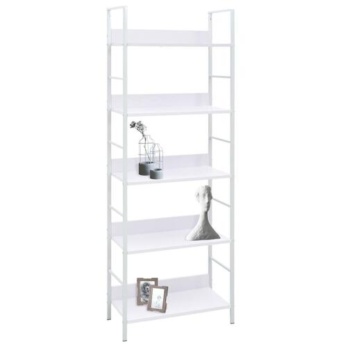 Bogreol med 5 hylder 60x27,6x158,5 cm konstrueret træ hvid