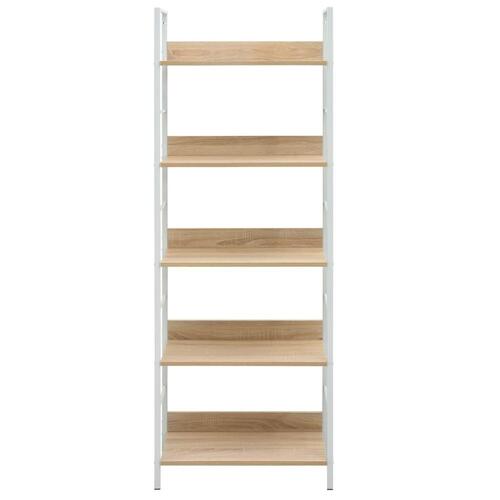 Bogreol 60x27,6x158,5 cm 5 hylder konstrueret træ egetræsfarvet
