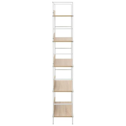 Bogreol 60x27,6x158,5 cm 5 hylder konstrueret træ egetræsfarvet