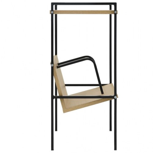 Bogreol med 2 hylder 52×28×59 cm - sort/egetræ, konstrueret træ og stål