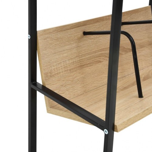 Bogreol med 2 hylder 52×28×59 cm - sort/egetræ, konstrueret træ og stål