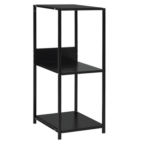 Lille bogreol 33,5x39,6x79,7 cm konstrueret træ sort
