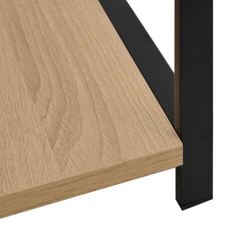 Bogreol 33,5x39,6x79,7 cm konstrueret træ sort og egetræsfarve
