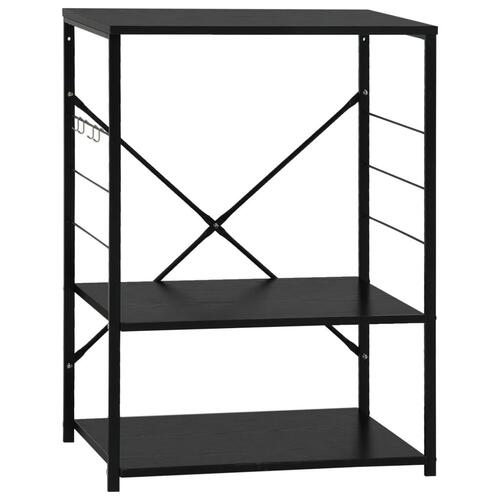 Skab til mikrobølgeovn 60x39,6x79,5 cm konstrueret træ sort