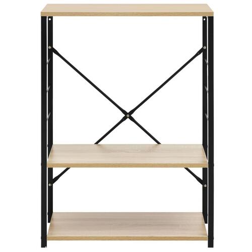 Køkkenreol til mikroovn 60x39,6x79,5 cm konstrueret træ sort/eg