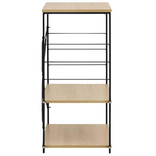 Køkkenreol til mikroovn 60x39,6x79,5 cm konstrueret træ sort/eg