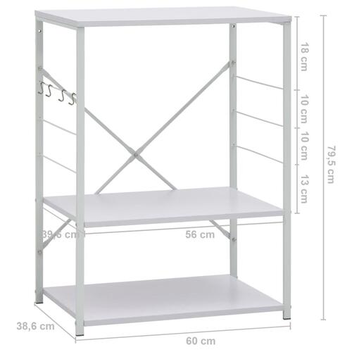 Skab til mikrobølgeovn 60x39,6x79,5 cm konstrueret træ hvid