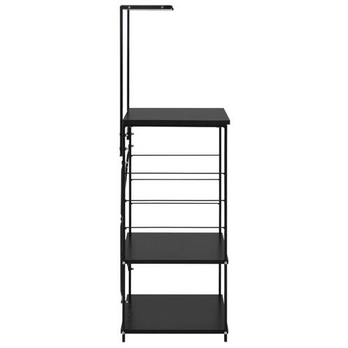Køkkenreol til mikroovn 60x39,6x123 cm konstrueret træ sort