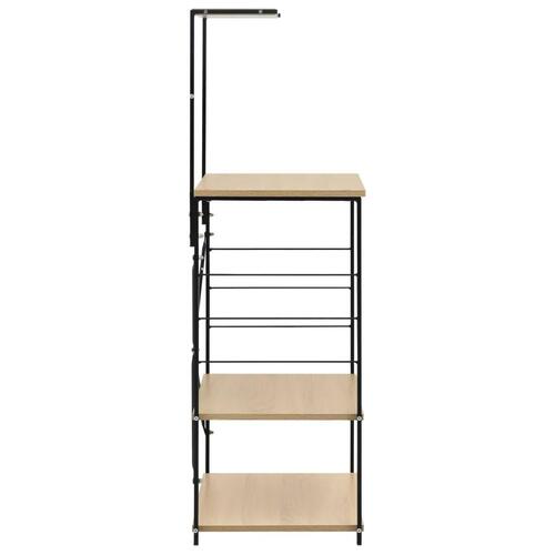 Køkkenreol til mikroovn 60x39,6x123 cm konstrueret træ sort/eg