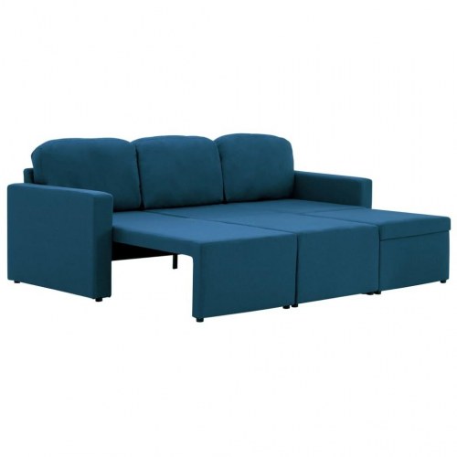 3-personers sovesofa modulær stof blå
