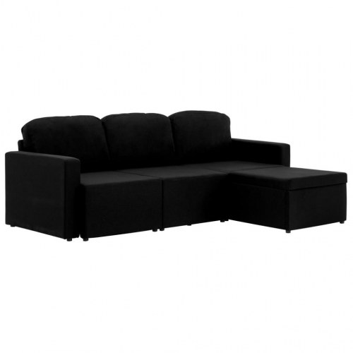 3-personers sovesofa modulær stof sort