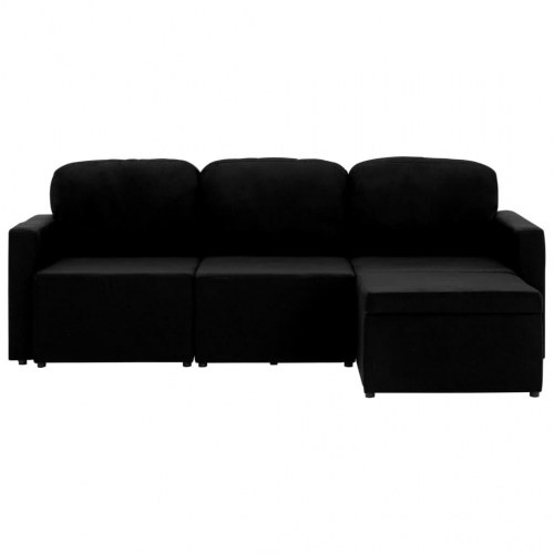 3-personers sovesofa modulær stof sort