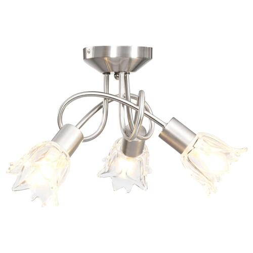 Loftlampe transparente glasskærme til 3 E14-pærer tulipanform