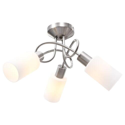 Loftlampe med keramiske lampeskærme til 3 E14-pærer hvid