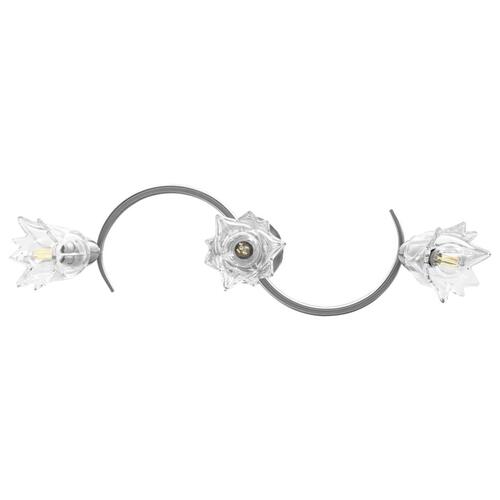 Loftlampe transparente glasskærme til 3 E14-pærer tulipanform