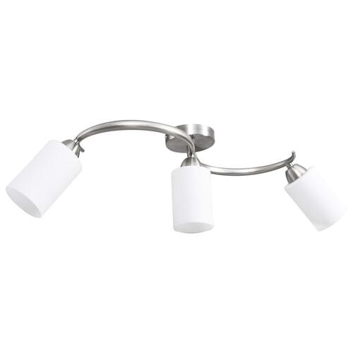 Loftlampe med keramiske lampeskærme til 3 E14-pærer hvid