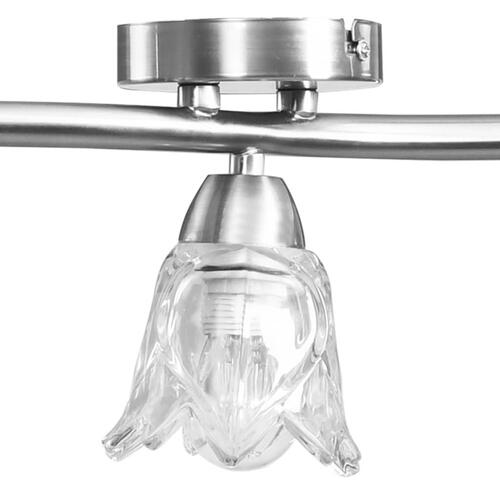 Loftlampe transparente glasskærme til 5 E14-pærer tulipanform