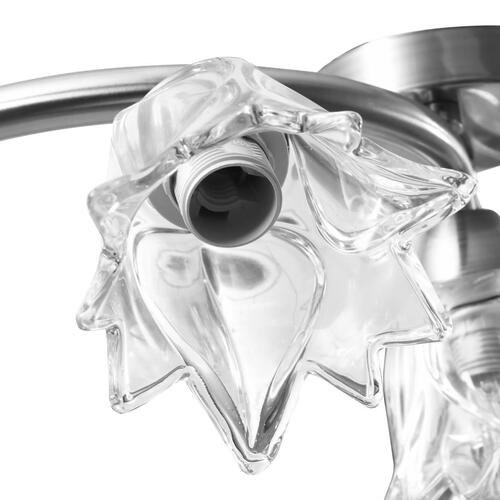 Loftlampe transparente glasskærme til 5 E14-pærer tulipanform
