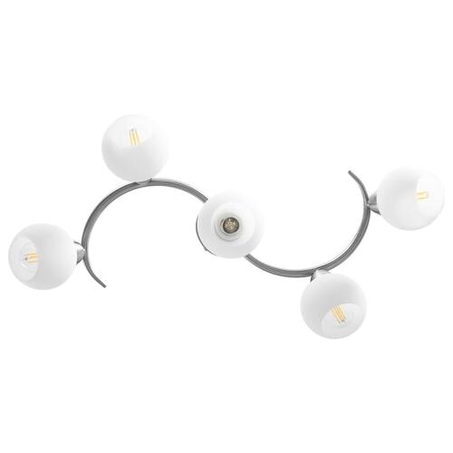 Loftlampe med keramiske lampeskærme til 5 E14-pærer hvid