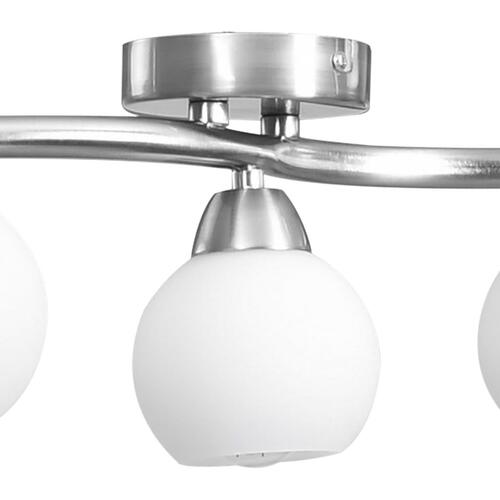 Loftlampe med keramiske lampeskærme til 5 E14-pærer hvid