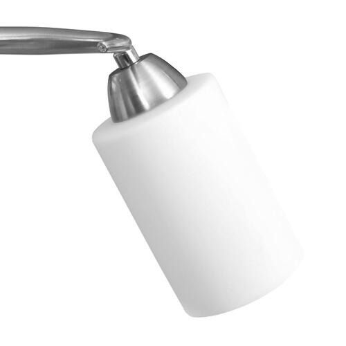 Loftlampe med keramiske lampeskærme til 5 E14-pærer hvid