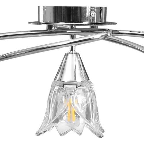 Loftlampe transparente glasskærme til 5 E14-pærer tulipanform