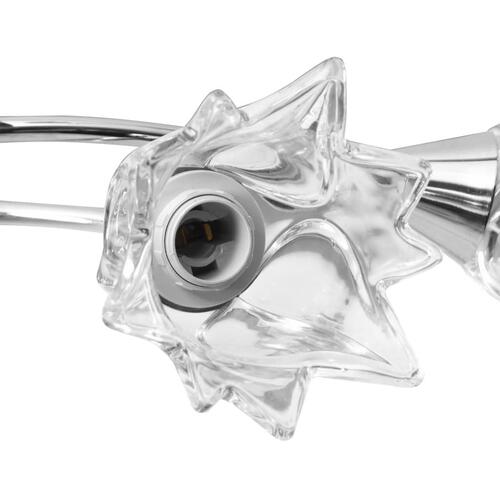 Loftlampe transparente glasskærme til 5 E14-pærer tulipanform