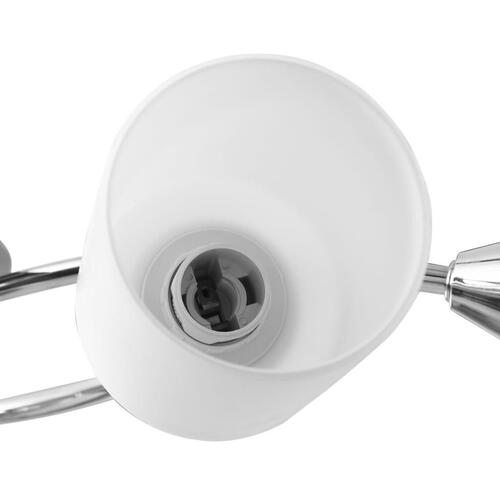 Loftlampe med keramiske lampeskærme til 5 E14-pærer hvid